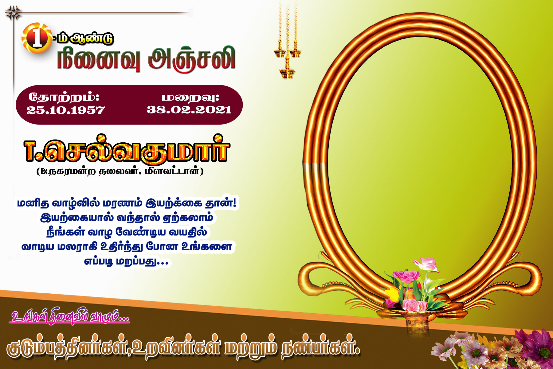 கண்ணீர் அஞ்சலி template kumarannetwork