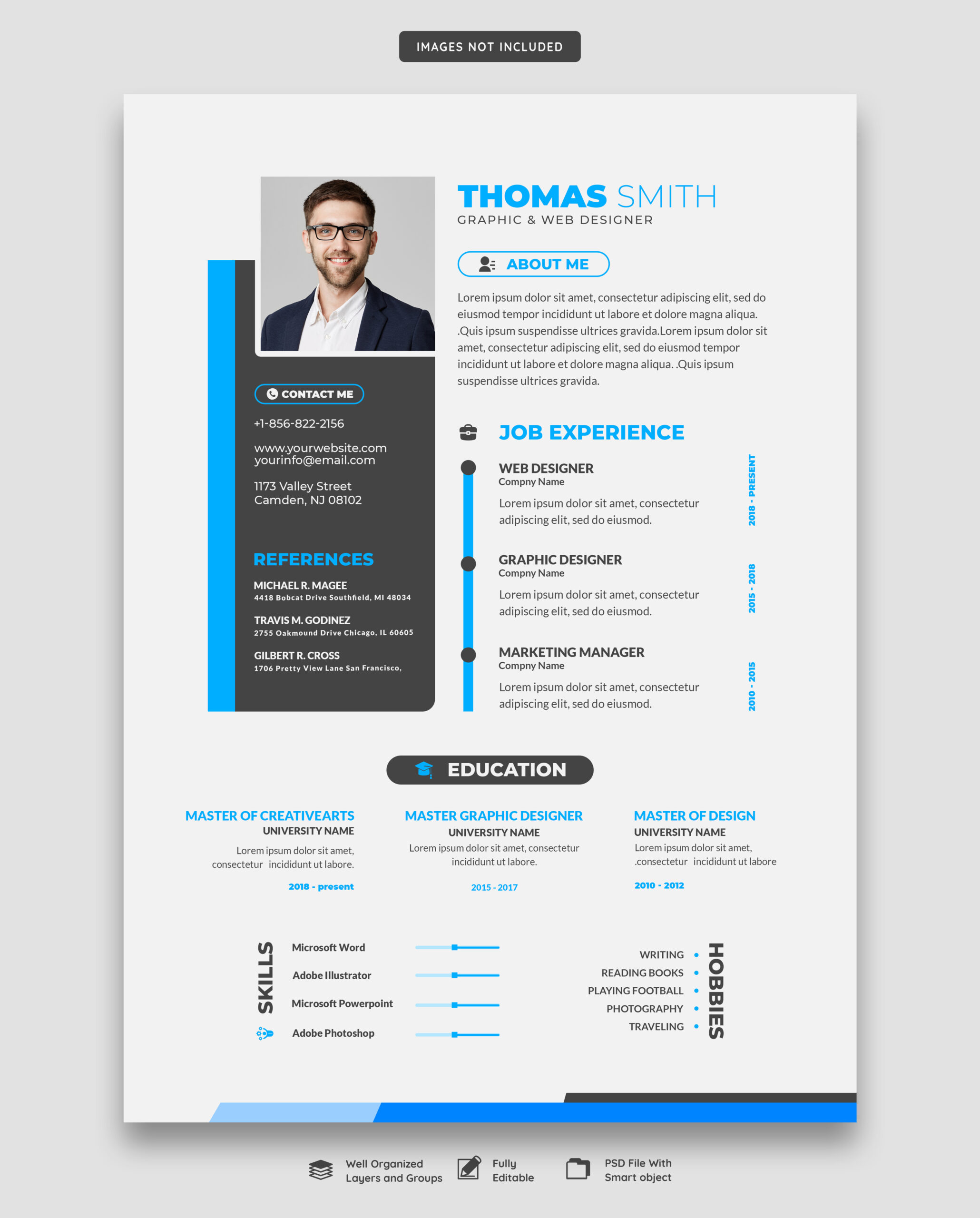 Data Analyst Resume PSD free download