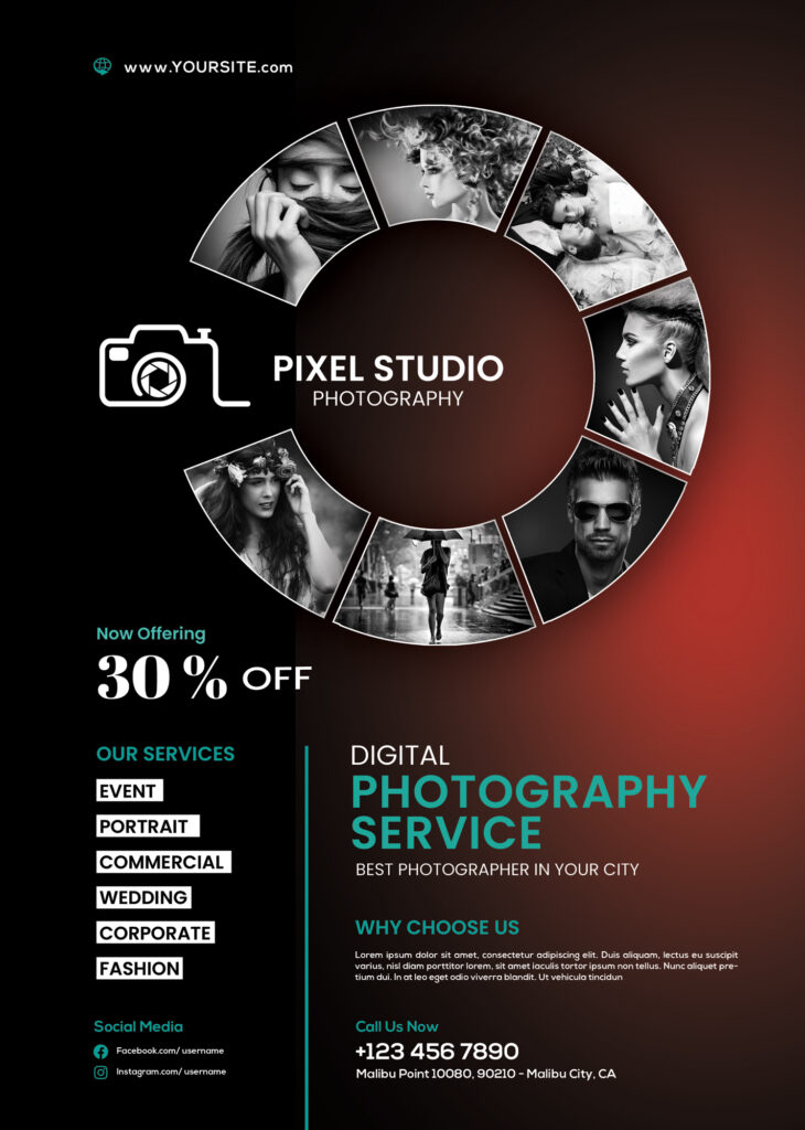Photography Flyer Template PSD Free Download kumarannetwork.com